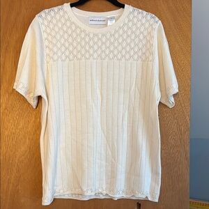 Alfred Dunner Ivory Lace Accent Top